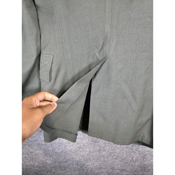 Vintage US Army Coat Mens Long 35 Army Green Shade 44 Wool Serge Service 60s - Picture 15 of 16